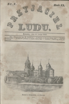 Przyjaciel Ludu. R.13, [T.1], Nr. 7 (14 lutego 1846)