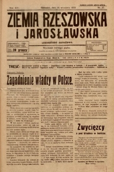 Ziemia Rzeszowska i Jarosławska : czasopismo narodowe. 1933, nr 37
