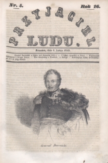 Przyjaciel Ludu. R.16, [T.1], Nr. 5 (3 lutego 1849)