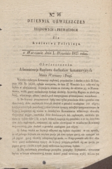 Dziennik Obwieszczen Rządowych i Prywatnych dla Królestwa Polskiego. 1827, Nro. 96 (1 września)