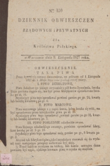 Dziennik Obwieszczen Rządowych i Prywatnych dla Królestwa Polskiego. 1827, Nro. 150 (9 listopada)