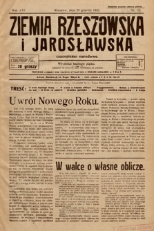Ziemia Rzeszowska i Jarosławska : czasopismo narodowe. 1933, nr 52