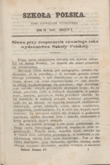 Szkoła Polska : pismo poświęcone wychowaniu. R.4, zeszyt 1 (1852)