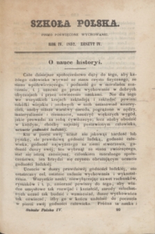 Szkoła Polska : pismo poświęcone wychowaniu. R.4, zeszyt 4 (1852)