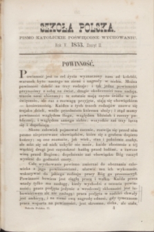 Szkoła Polska : pismo katolickie poświęcone wychowaniu. R.5, zeszyt 2 (1853)