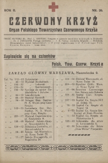 Czerwony Krzyż : organ Polskiego Towarzystwa Czerwonego Krzyża. 1920, nr 20