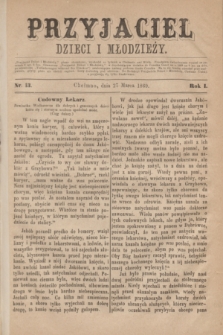 Przyjaciel Dzieci i Młodzieży : pismo obrazkowe. R.1, Nr 13 (27 marca 1869)