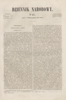 Dziennik Narodowy. R.1, [T.1], kwartał III, nr 27 (2 października 1841)
