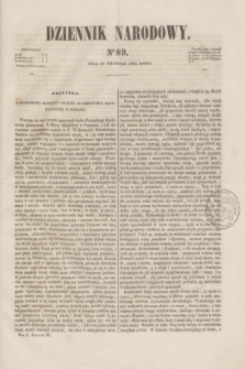 Dziennik Narodowy. R.2, [T.2], kwartał III, nr 89 (10 grudnia 1842)