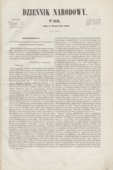 Dziennik Narodowy. R.2, [T.2], kwartał IV, nr 102 (11 marca 1843)