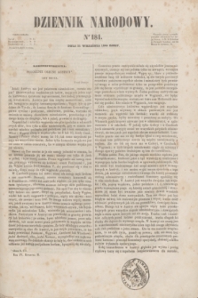 Dziennik Narodowy. R.4, [T.4], kwartał II, nr 181 (21 września 1844)