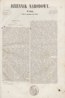 Dziennik Narodowy. R.4, [T.4], kwartał III, nr 194 (21 grudnia 1844)