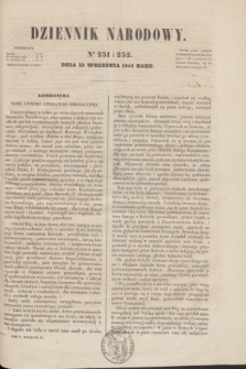 Dziennik Narodowy. R.5, [T.5], kwartał II, nr 231/232 (13 września 1845)