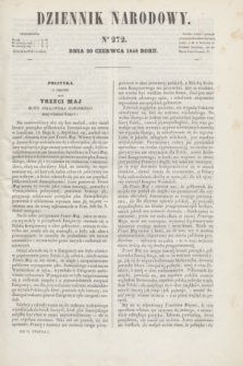 Dziennik Narodowy. R.6, [T.6], kwartał I, nr 272 (20 czerwca 1846)