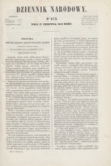Dziennik Narodowy. R.6, [T.6], kwartał I, nr 273 (27 czerwca 1846)
