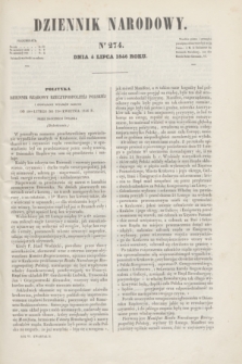 Dziennik Narodowy. R.6, [T.6], kwartał II, nr 274 (4 lipca 1846)