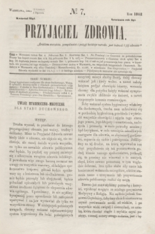 Przyjaciel Zdrowia. R.2, № 7 (1 stycznia 1862)