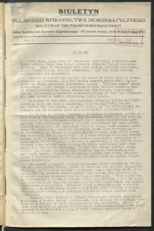Biuletyn Polskiego Stronnictwa Demokratycznego. 1942, nr 4 (grudzień)