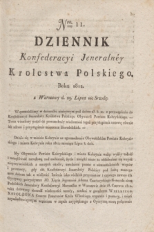 Dziennik Konfederacyi Jeneralney Królestwa Polskiego Roku 1812. Nro. 11 (29 lipca)