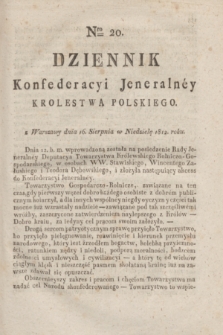 Dziennik Konfederacyi Jeneralney Królestwa Polskiego Roku 1812. Nro. 20 (16 sierpnia)