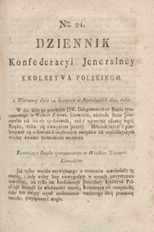 Dziennik Konfederacyi Jeneralney Królestwa Polskiego Roku 1812. Nro. 24 (24 sierpnia)