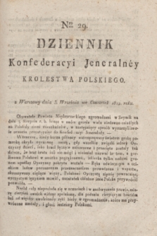 Dziennik Konfederacyi Jeneralney Królestwa Polskiego Roku 1812. Nro. 29 (3 września)