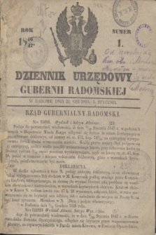 Dziennik Urzędowy Gubernii Radomskiej. 1847, Numer 1 (3 stycznia)