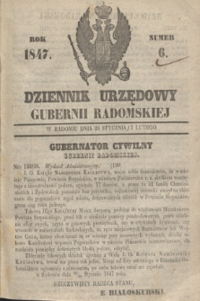 Dziennik Urzędowy Gubernii Radomskiej. 1847, Numer 6 (7 lutego)