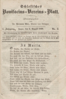 Schlesisches Bonifatius-Vereins-Blatt. Jg.1, No. 2 (5 August 1860)