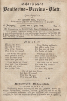 Schlesisches Bonifatius-Vereins-Blatt. Jg.4, No. 7 (1 Juli 1863)
