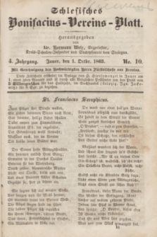 Schlesisches Bonifatius-Vereins-Blatt. Jg.4, No. 10. (1 October 1863)