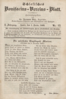 Schlesisches Bonifatius-Vereins-Blatt. Jg.4, No. 12 (1 December 1863)