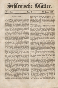 Schlesische Blätter. 1857, Nro. 3 (10 Januar)