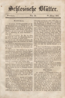 Schlesische Blätter. 1857, Nro. 13. (14 Februar)