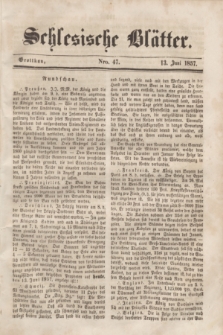 Schlesische Blätter. 1857, Nro. 47 (13 Juni)
