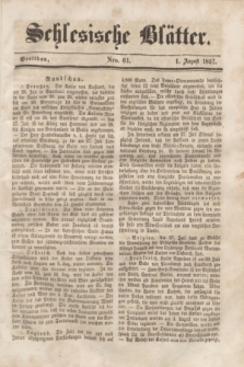 Schlesische Blätter. 1857, Nro. 61 (1 August)