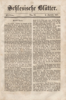 Schlesische Blätter. 1857, Nro. 71 (5 September)