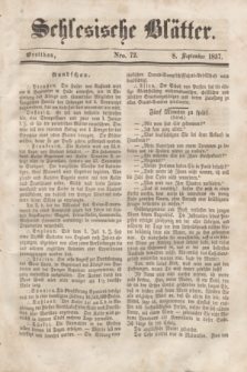 Schlesische Blätter. 1857, Nro. 72 (8 September)