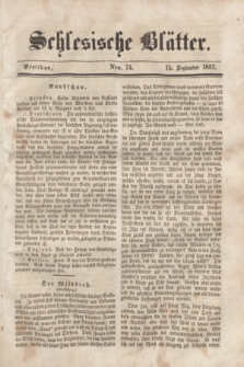 Schlesische Blätter. 1857, Nro. 74 (15 September)