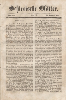 Schlesische Blätter. 1857, Nro. 77 (26 September)