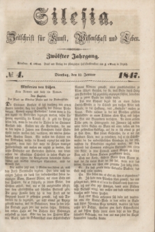 Silesia : Zeitschrift fűr Kunst, Wissenschaft und Leben. Jg.12, № 4 (12 Januar 1847)