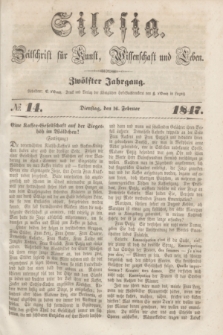 Silesia : Zeitschrift fűr Kunst, Wissenschaft und Leben. Jg.12, № 14 (16 Februar 1847)