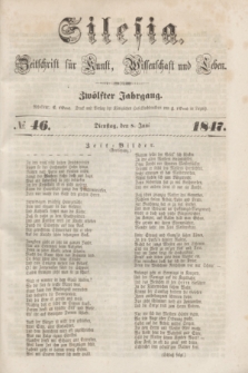 Silesia : Zeitschrift fűr Kunst, Wissenschaft und Leben. Jg.12, № 46 (8 Juni 1847)