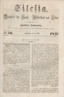 Silesia : Zeitschrift fűr Kunst, Wissenschaft und Leben. Jg.12, № 56 (13 Juli 1847)