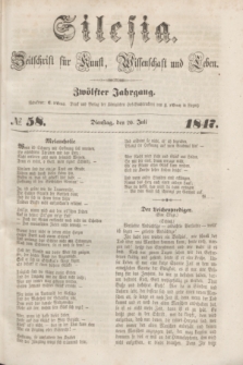 Silesia : Zeitschrift fűr Kunst, Wissenschaft und Leben. Jg.12, № 58 (20 Juli 1847)