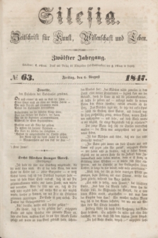 Silesia : Zeitschrift fűr Kunst, Wissenschaft und Leben. Jg.12, № 63 (6 August 1847)