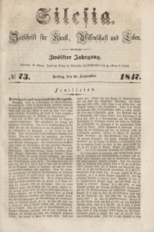 Silesia : Zeitschrift fűr Kunst, Wissenschaft und Leben. Jg.12, № 73 (10 September 1847)