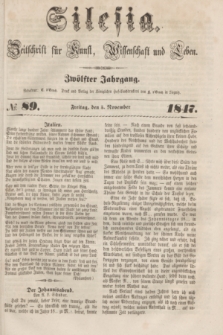 Silesia : Zeitschrift fűr Kunst, Wissenschaft und Leben. Jg.12, № 89 (5 November 1847)