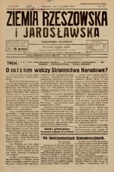 Ziemia Rzeszowska i Jarosławska : czasopismo narodowe. 1932, nr 49 [i.e. 50]