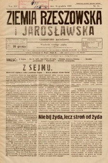 Ziemia Rzeszowska i Jarosławska : czasopismo narodowe. 1932, nr 51 [i.e. 52]